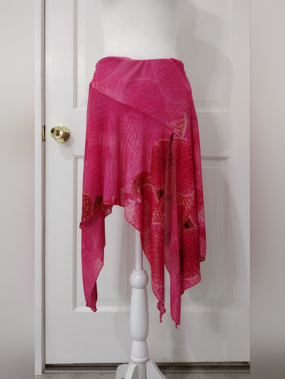 Windsor Asymmetrical Pink Handkerchief Hem Skirt
